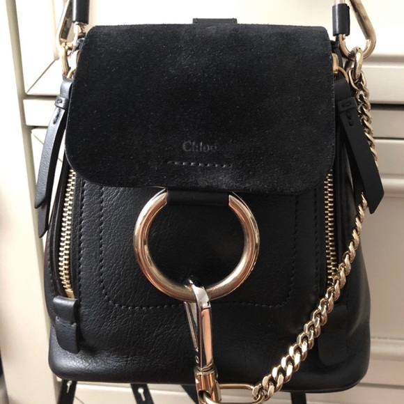 chloe faye black backpack